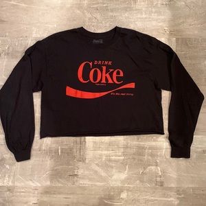 Drink Coke Coca Cola Cropped Long Sleeve Tee Sz Large
